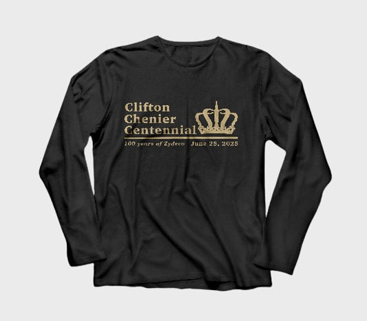 Clifton Chenier Centennial - Long Sleeve Black Shirt