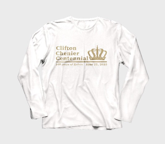 Clifton Chenier Centennial - Long Sleeve White Shirt